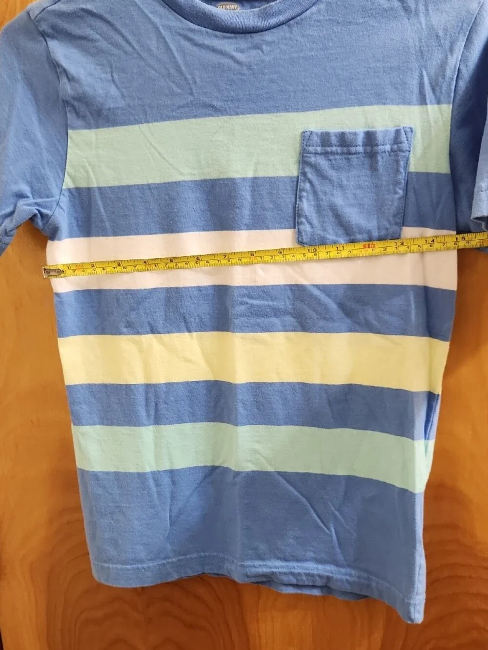 Old Navy Kids Blue Striped Pocket Tee
